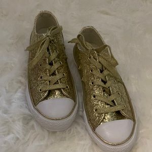 Sparkley gold kids converse